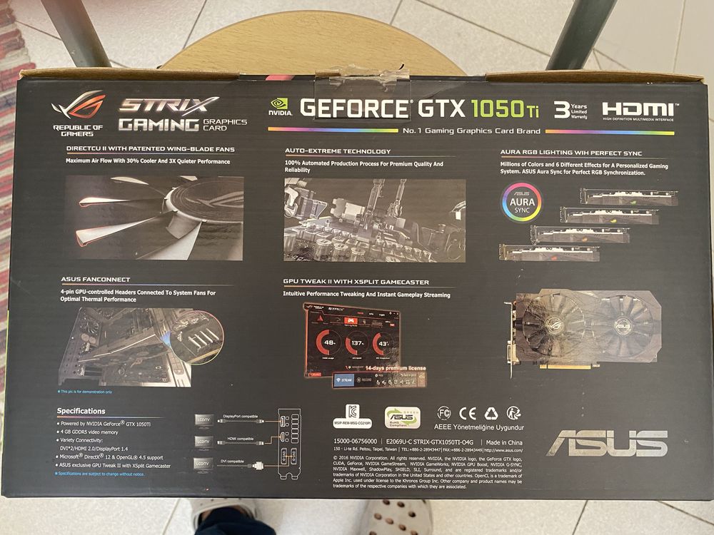 Placa Grafica Asus Nvidia Geforce Gtx 1050 TI OC edition