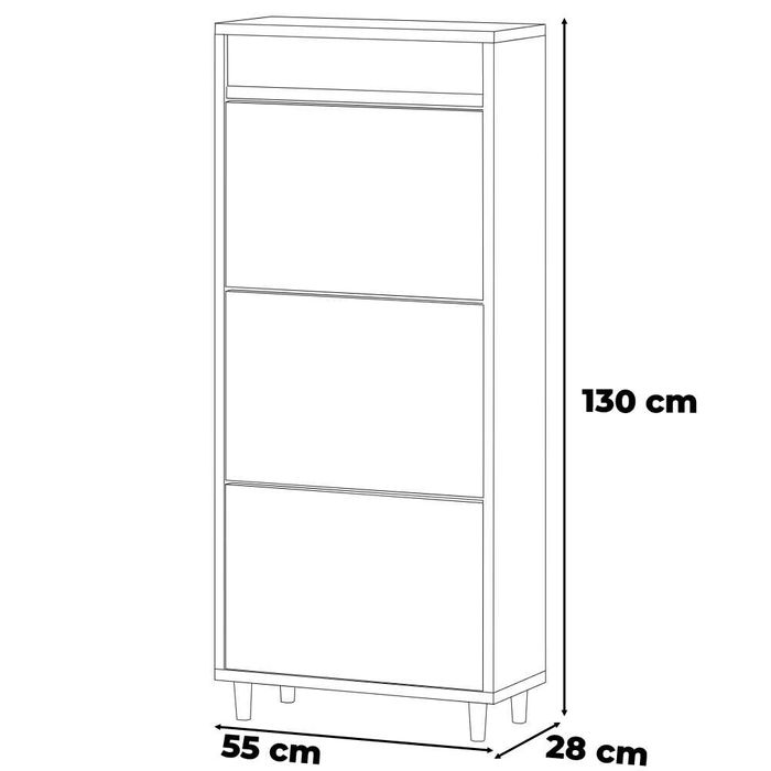 Szafka Na Buty Skandynawska Nowoczesna 55cm 3 Uchylne Drzwiczki Wysoka