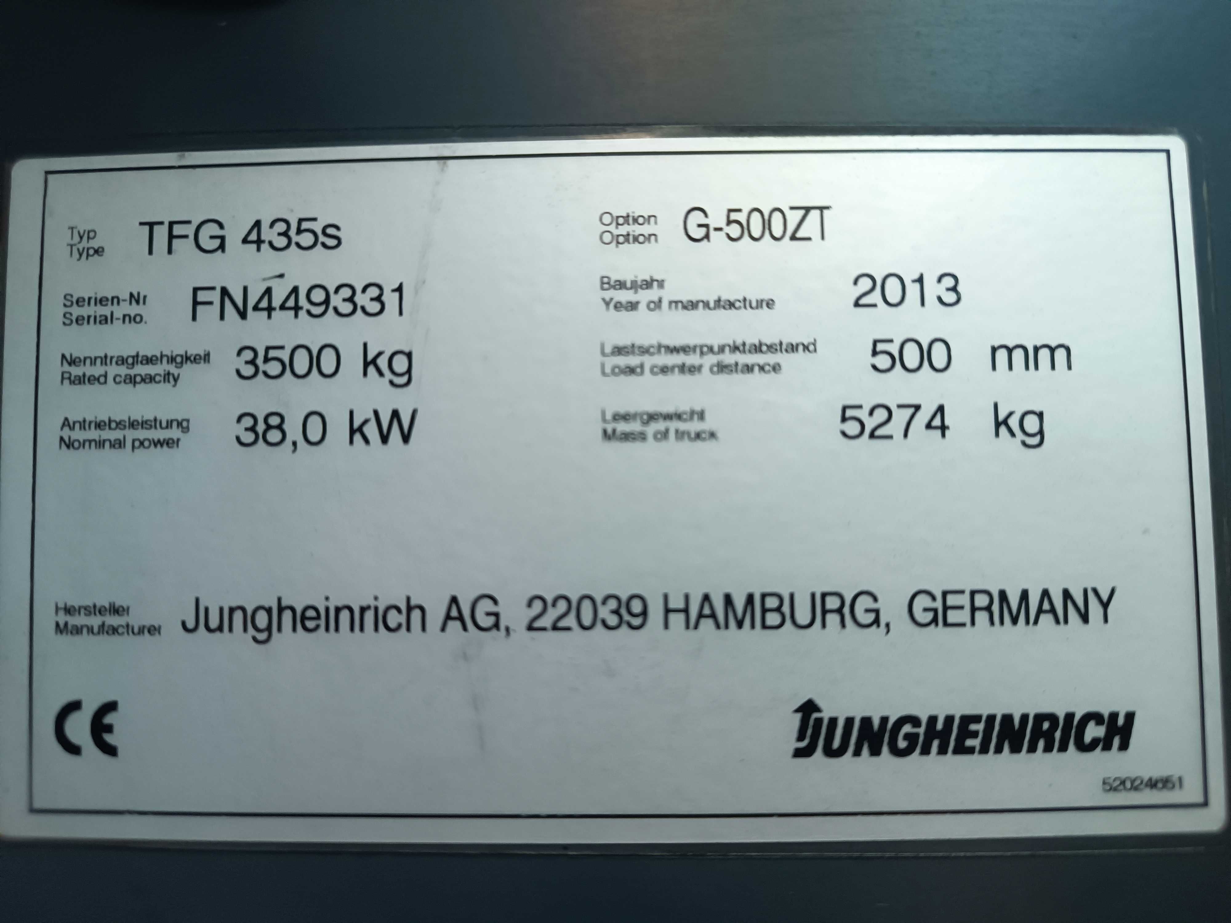 Вилковий навантажувач JUNGHEINRICH TFG 435s G500ZT GETR Б/В