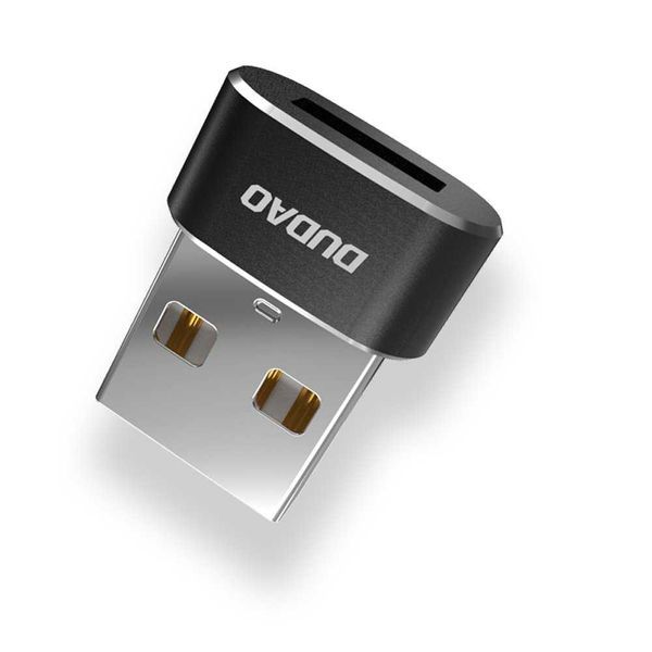 Adapter przejściówka ze złącza USB Type-C na USB czarny