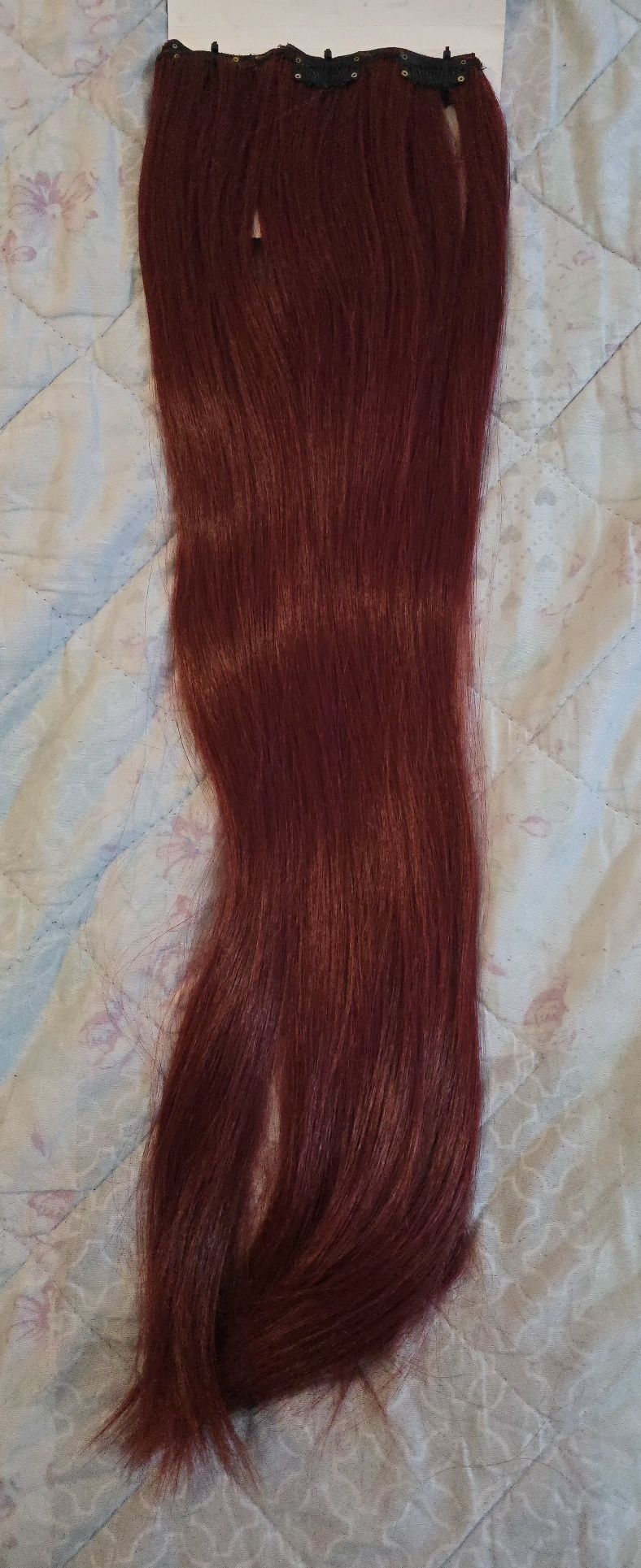 Treska / doczepy na klipsach czerwone 65 cm