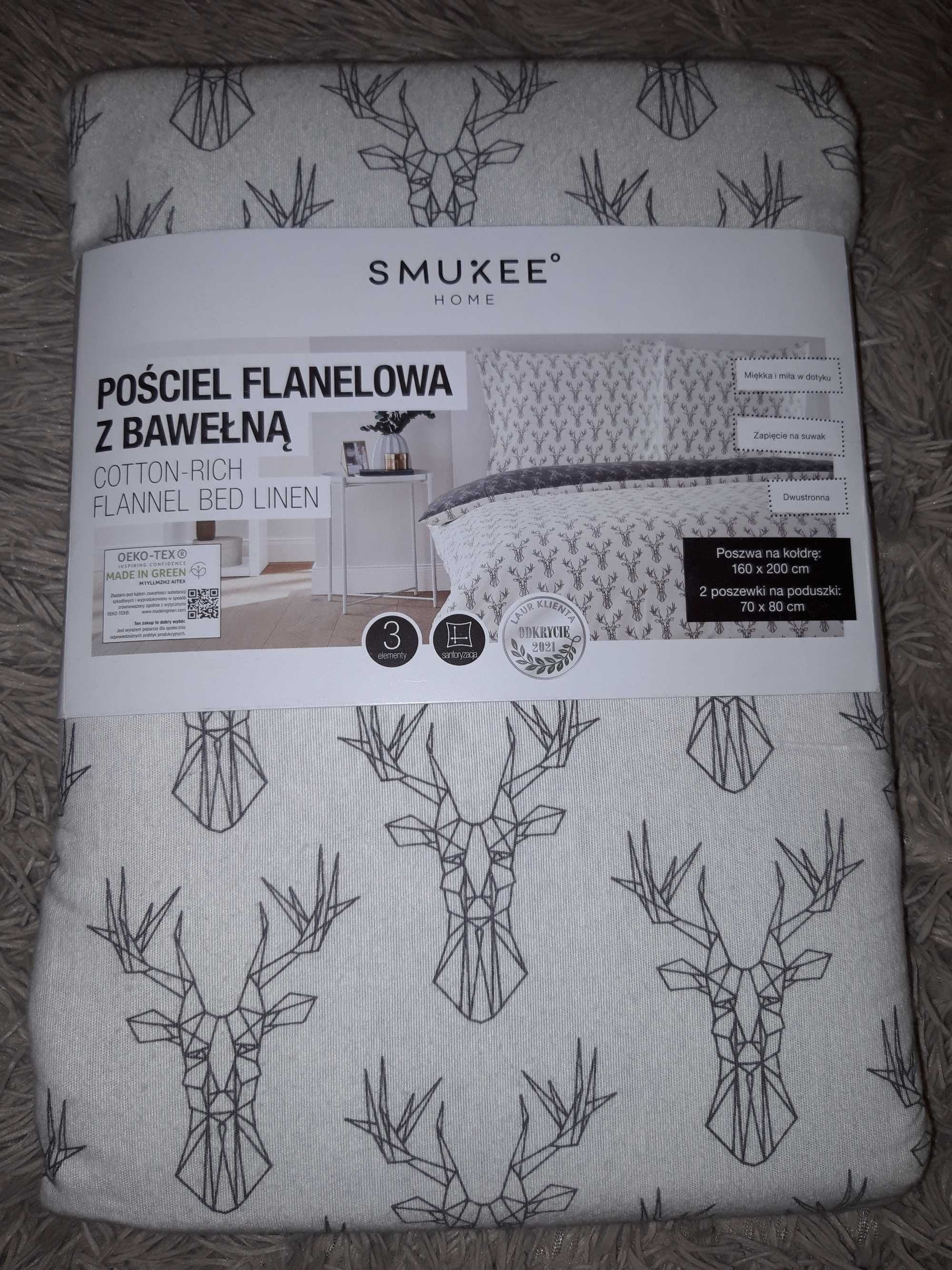 NOWA! Pościel flanelowa z bawełną, dwustronna-160×200 cm- świąteczna!