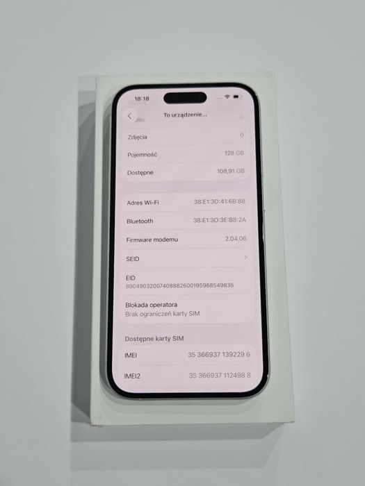 iPhone 16 128GB | Stan Bardzo Dobry | Bateria 92%