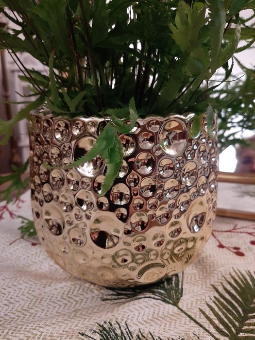 Duża osłonka do roślin, w kolorze jasnego złota.