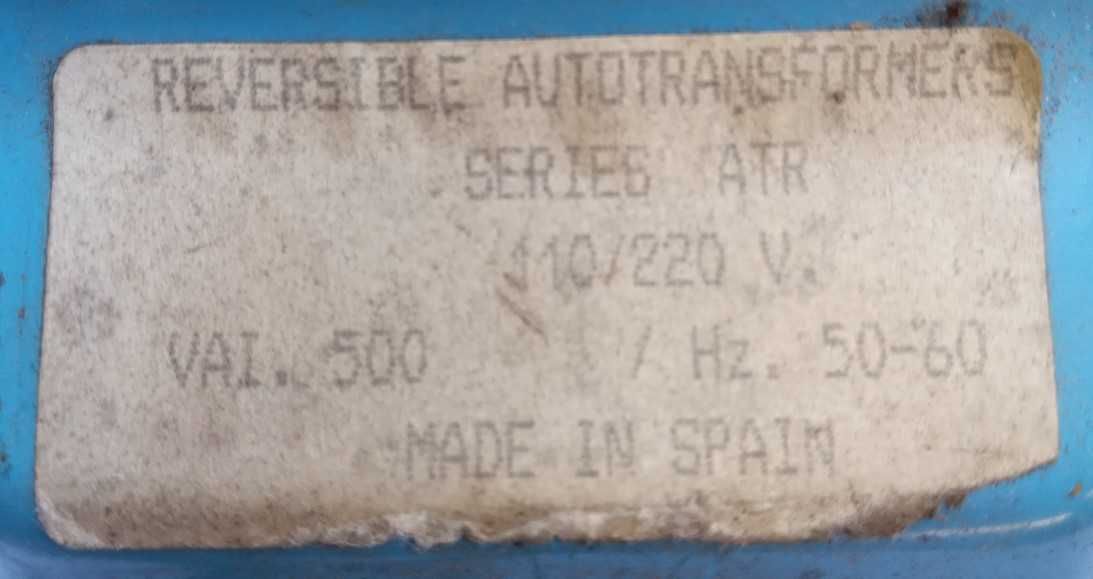 Автотрансформатор реверсивный серии ATR  220/110V.VAI 500. Испания