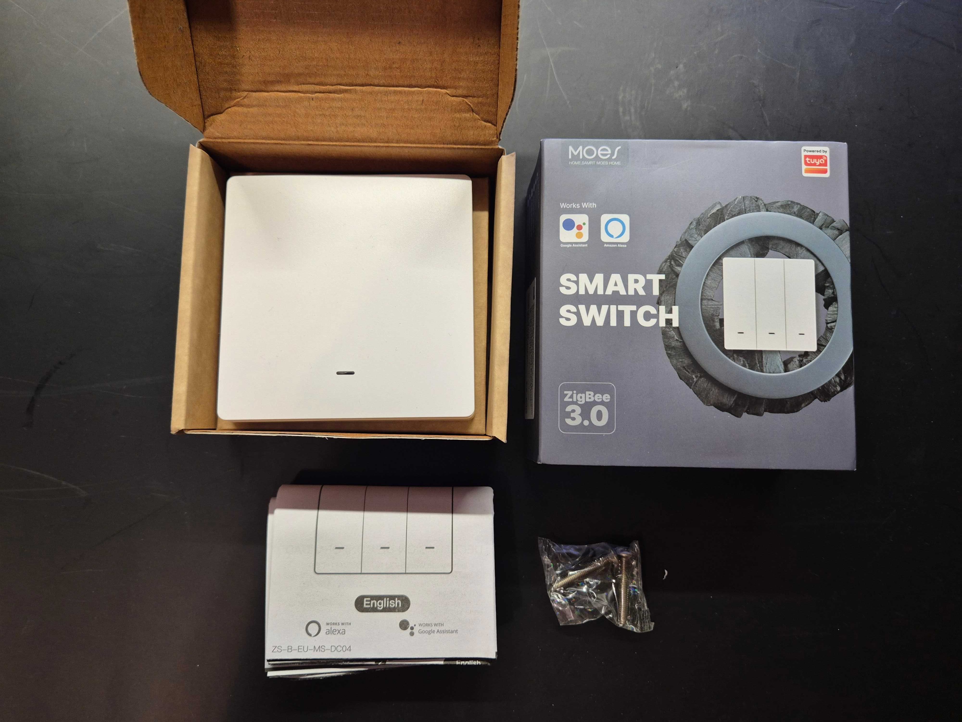 Умный выключатель Moes ZS-B-EU1-WH-MS Zigbee 3.0 1 клавиша Tuya Smart