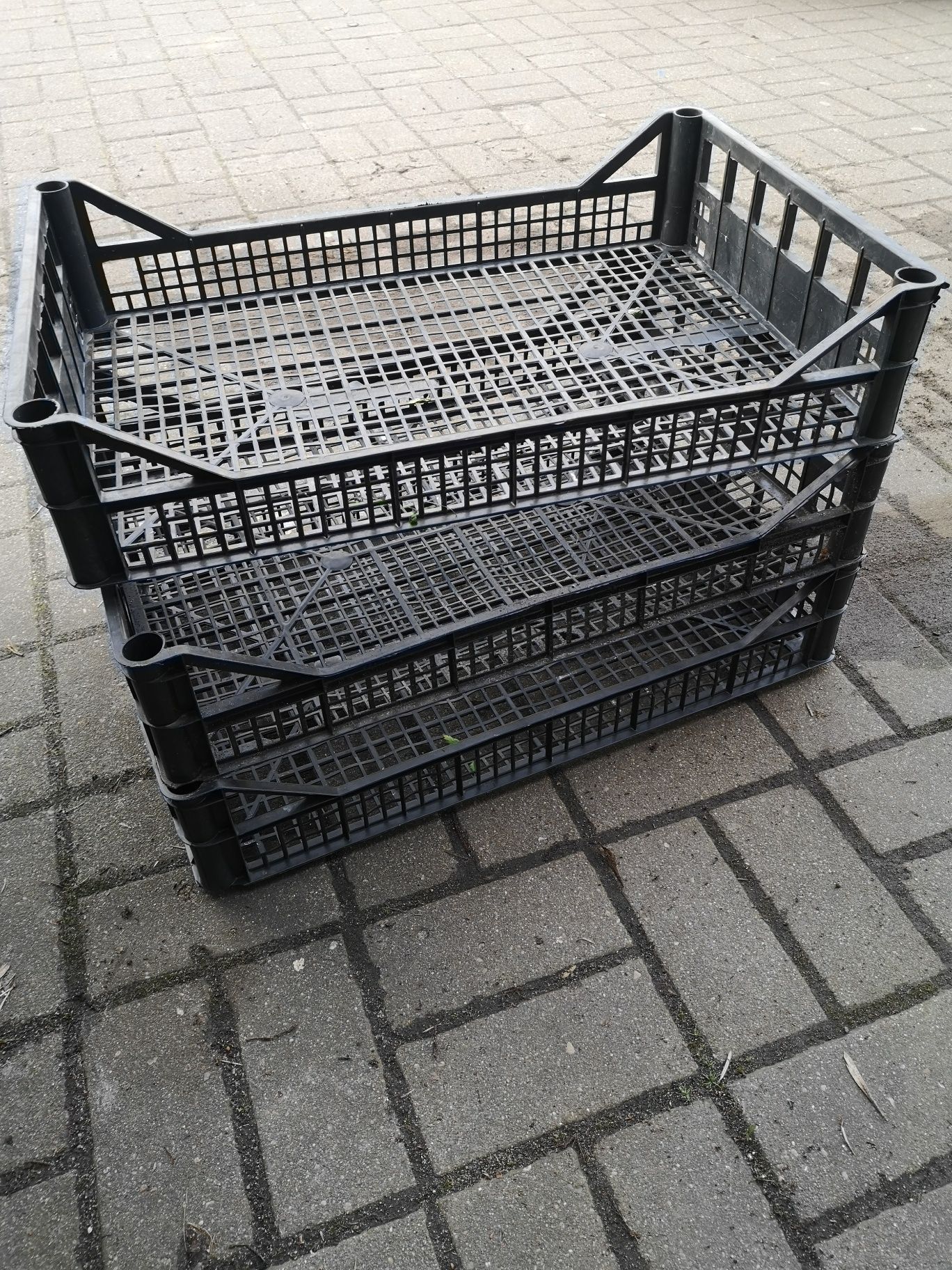 3 szt x Skrzynka koszyk plastikowy 60x40x12 czarny.