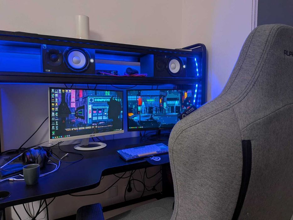 Secretária gaming + cadeira alpha gamer