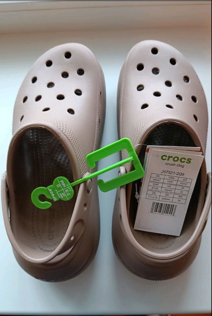 Сабо Crocs Crush Clog р.36-37 ориг стелька 23,5-24инал на широкую ногу