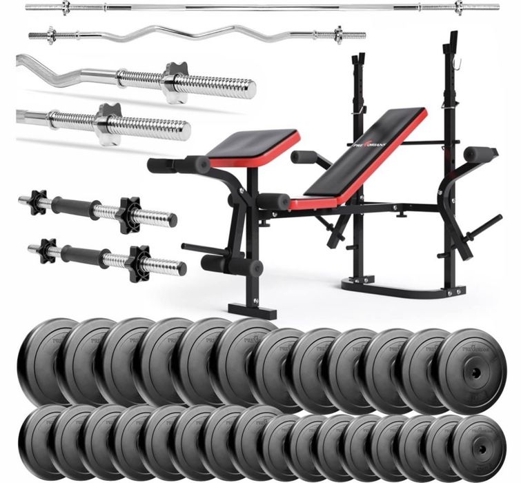 Cały zestaw z ławeczka + obciążenie 90kg