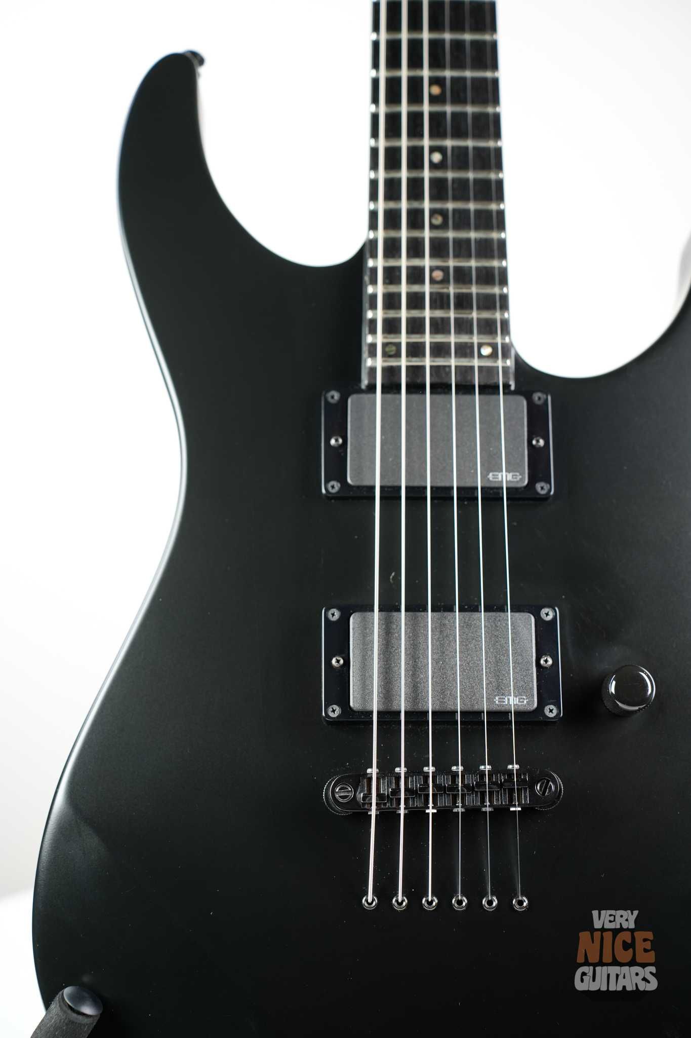 E-II M-I Thru NT Satin Black ulepszona 2x EMG gitara elektryczna Japan