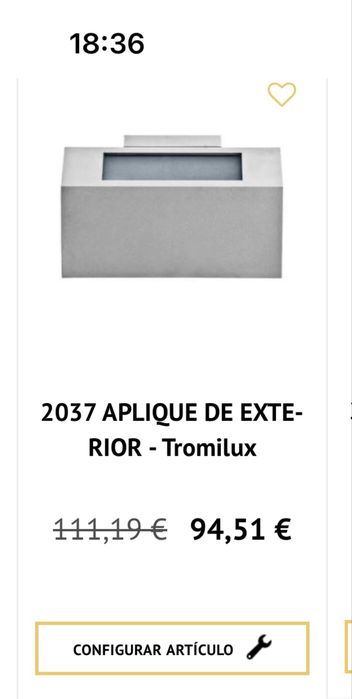 Candeeiro parede tromilux