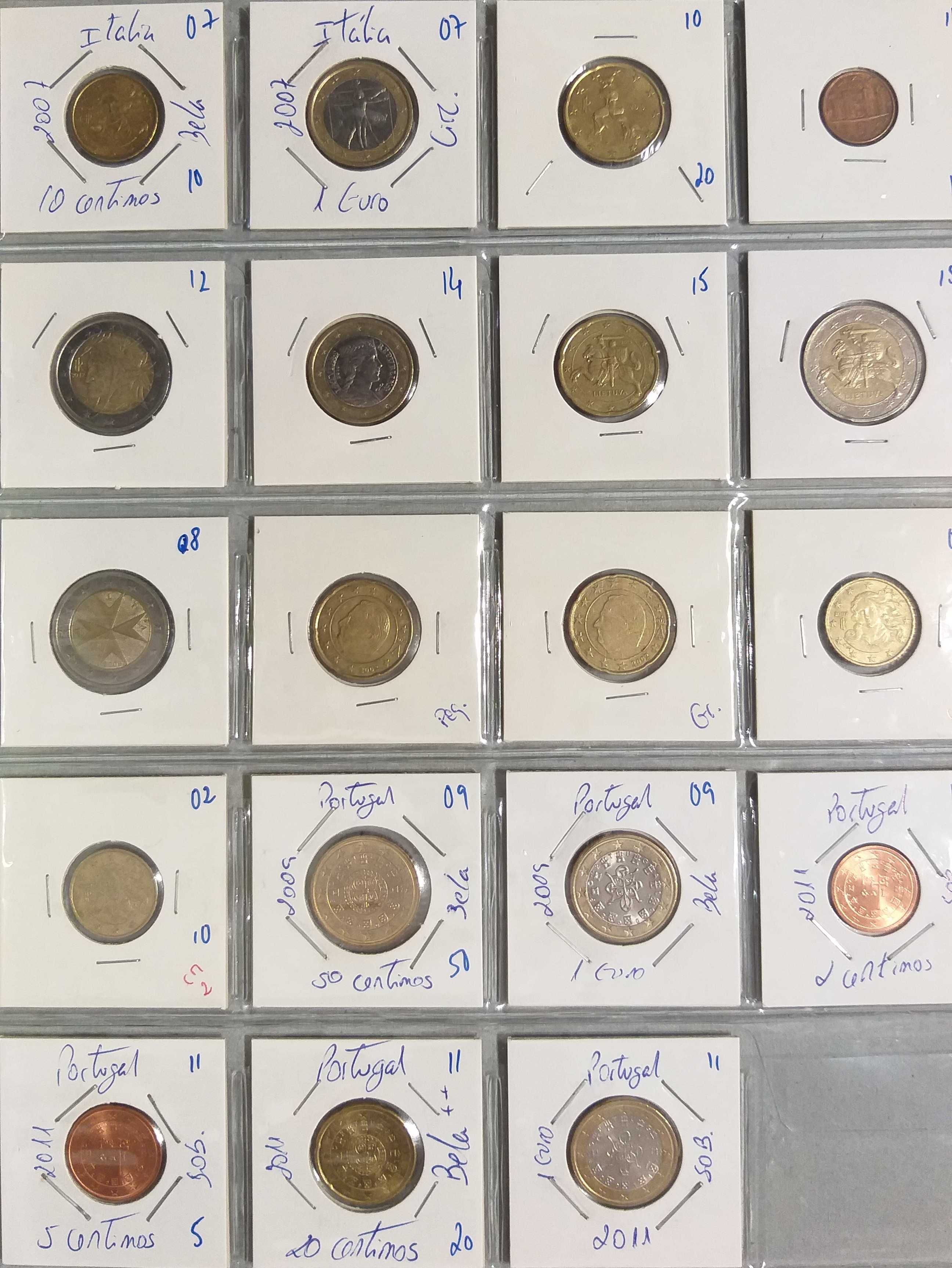 Lote de 99 moedas de euro - Todas diferentes