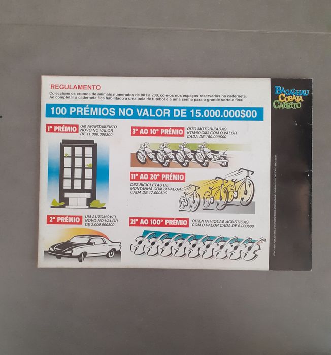 Caderneta cromos, bacalhau, cobaia (completa)