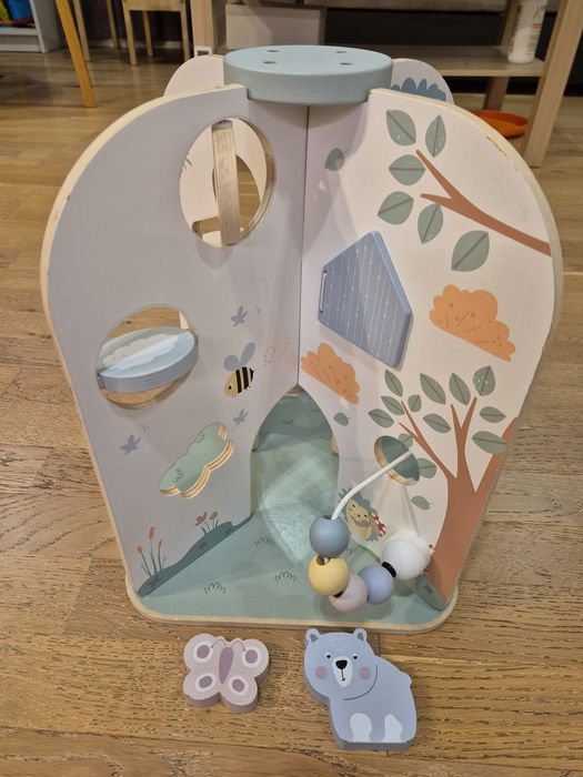 AdamToys Kostka aktywności malucha Duża Drewniana Zabawka dla dziecka