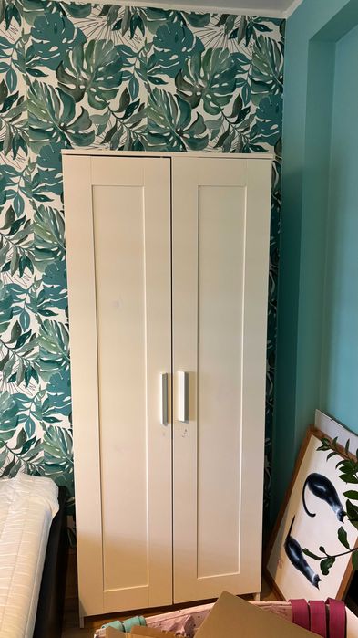 Szafa biała dwuskrzydłowa IKEA Brimnes