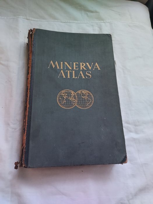 Stary atlas niemiecki Minerva 1934 przedwojenny leipzig