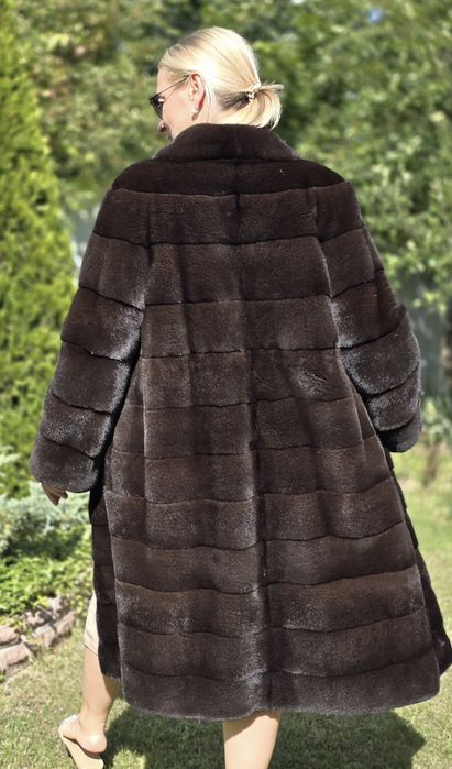 Норкова шуба норка Blackglama номерна плюшева 110 см