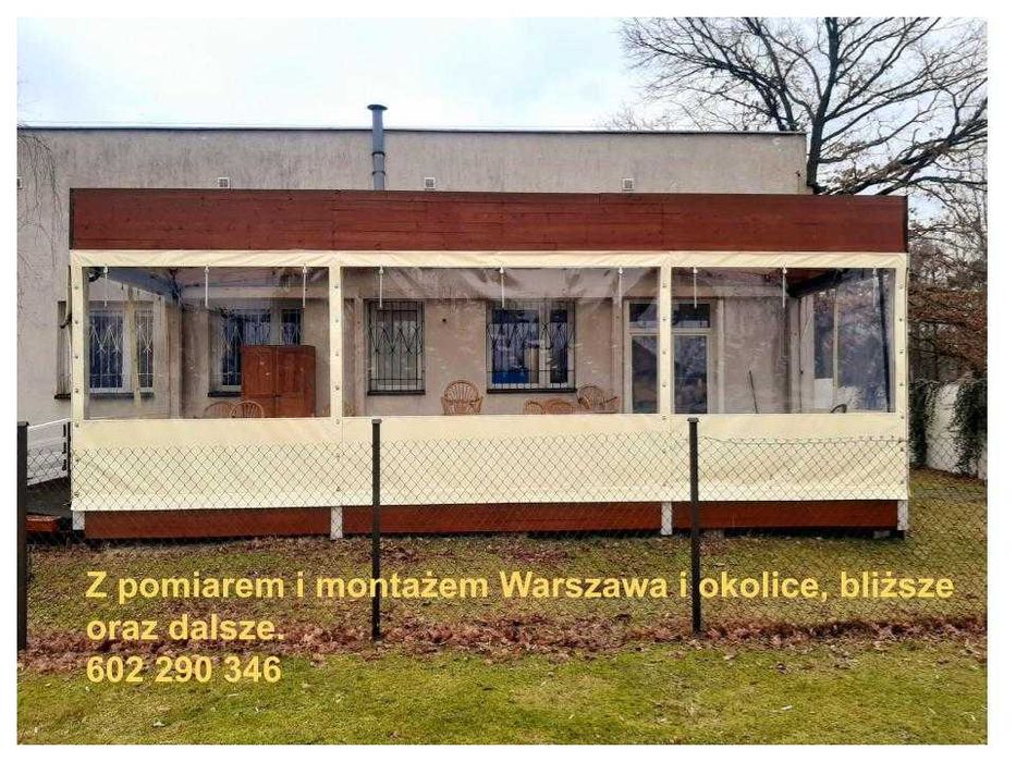 Przezroczysta osłona 1 mm na taras,  z pomiarem, montażem, Warszawa.