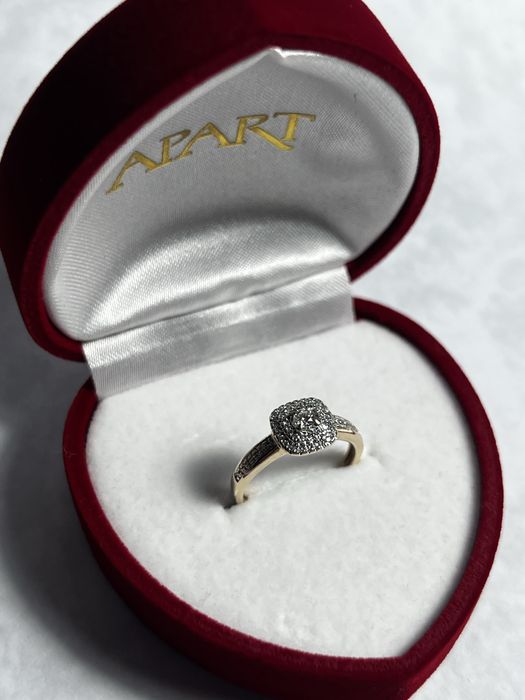 Złoty pierscionek z diamentem! Apart! Pierscionek zareczynowy 585! 11!