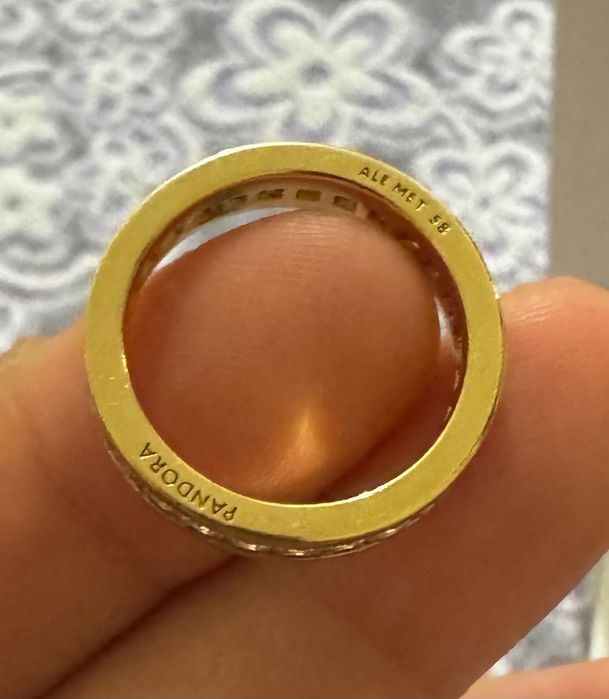 Anel Pandora Canal Eternidade ouro 14k