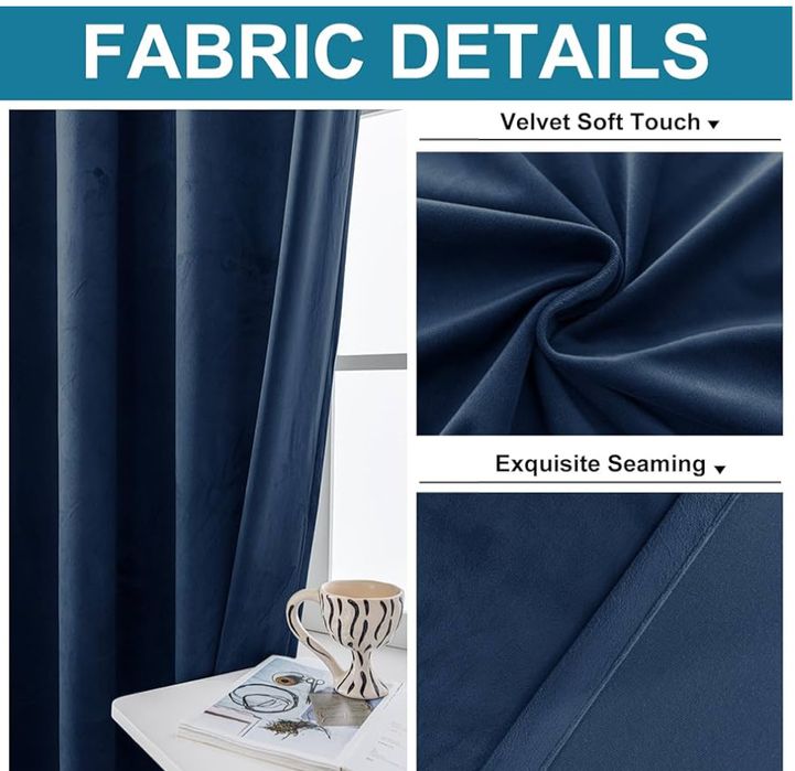 2 Zasłony Aksamitne 140x245cm. Zaciemniające Termiczne Na Przelotkach