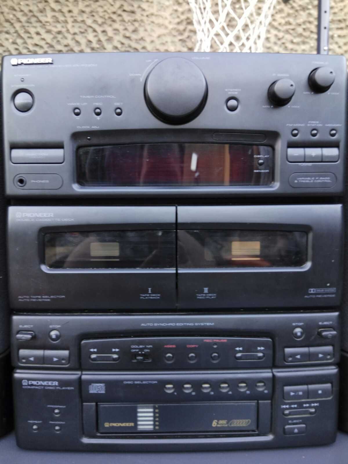 Pioneer XR-P330M wieża stereo zestaw zmieniacz 6 płyt CD kasety pilot