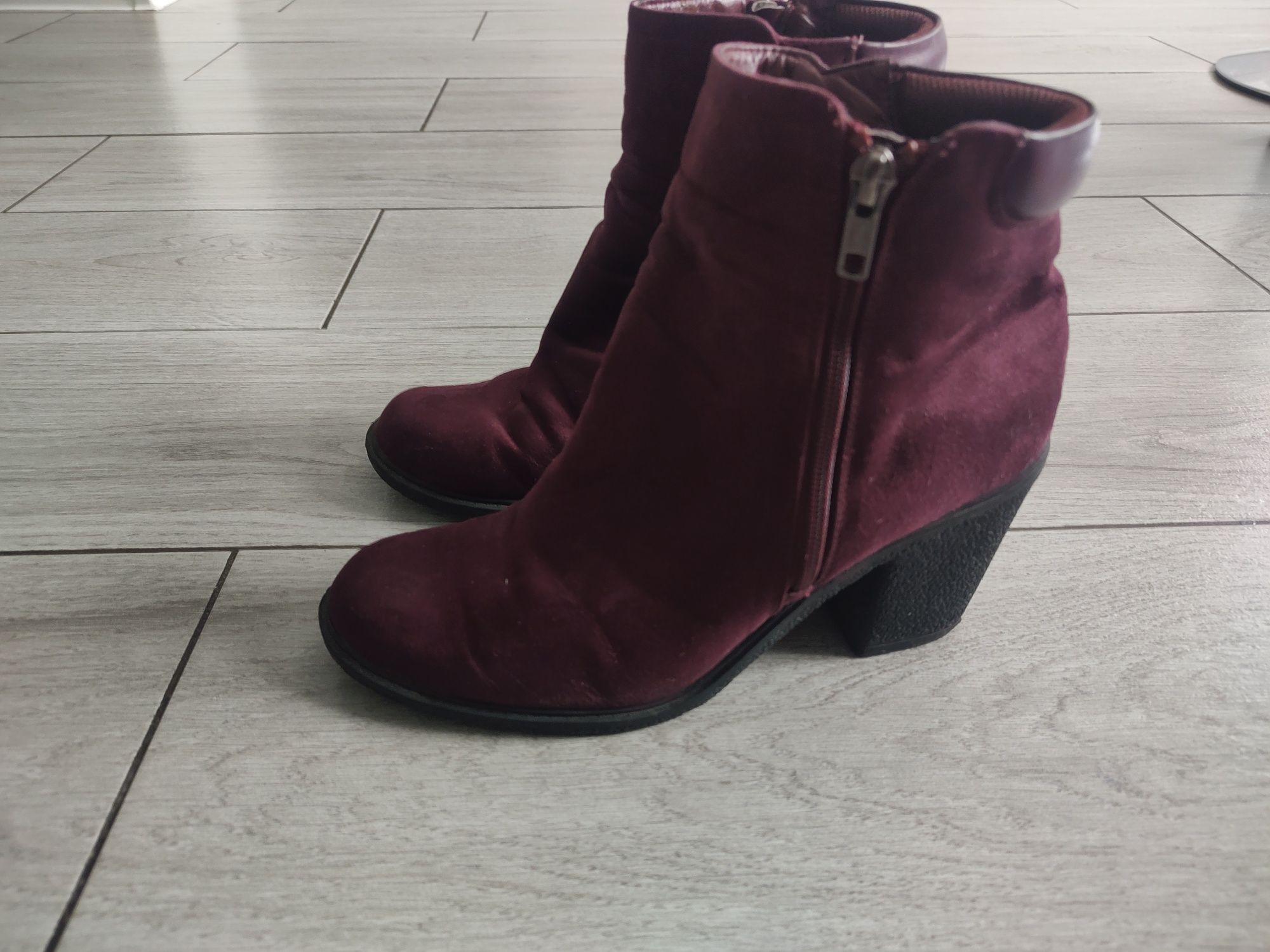 Botki bordowe f&f