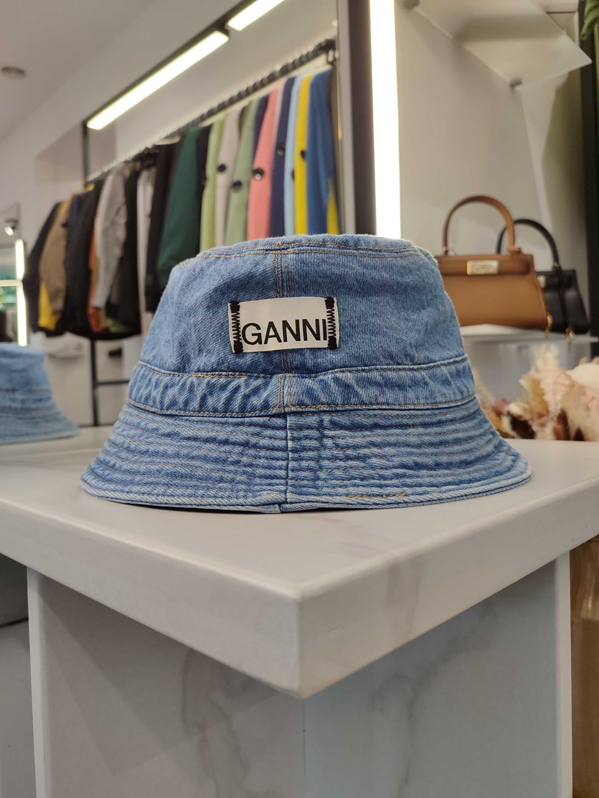 Панама GANNI Denim Bucket Hat Washed Indigo