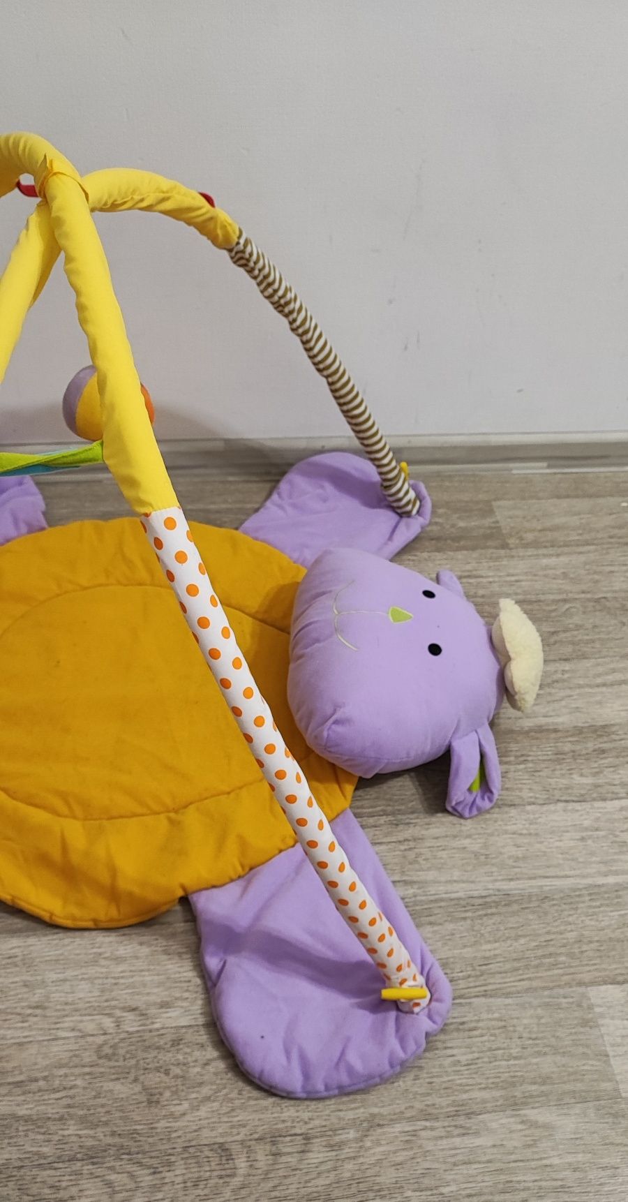 Детский игровой коврик лежанка лежак с дугами отдых сон развивающий ко