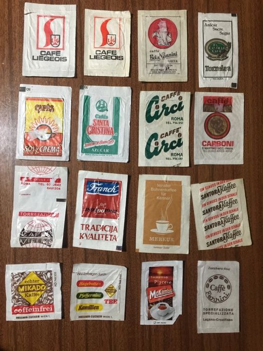 Pacotes açucar marcas café - estrangeiros anos 40, 50, 60