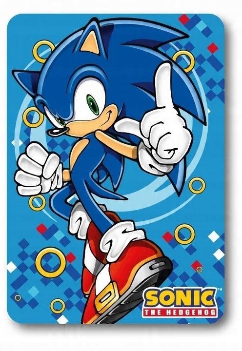 Koc 100x140 Polarowy + Ręcznik 70x140 Jeż Sonic Sonik Polar