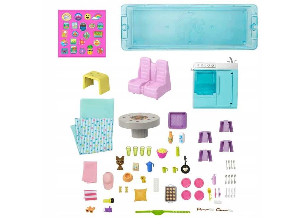 NOWY Kamper Marzeń BARBIE ze zjeżdżalnią i akcesoriami Mattel HCD46