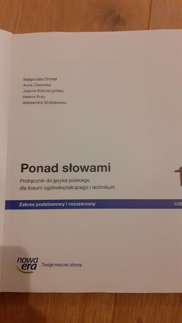 Ponad słowami 1 Podrecznik do jez.polskiego do LO