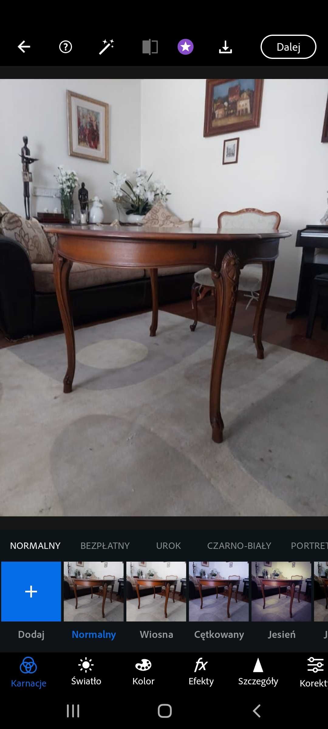 Piękny Stół drewniany w stylu ludwikowskim