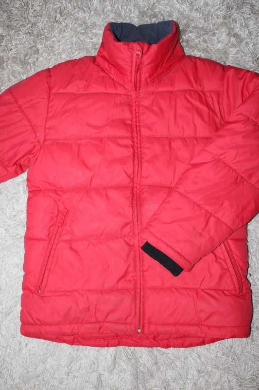 kurtka pikowana dziecięca czerwona H&M 158 ciepła polar z odblaskiem