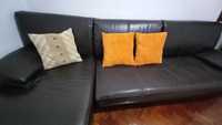 Sofa pele artificial comprido