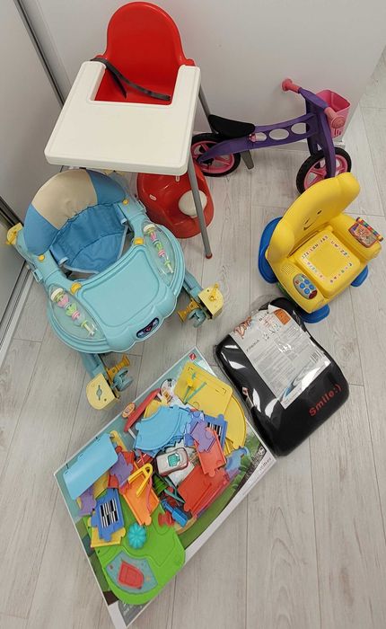 Zabawki dla dzieci / rowerek , chodzik, krzesełko interaktywne, całość