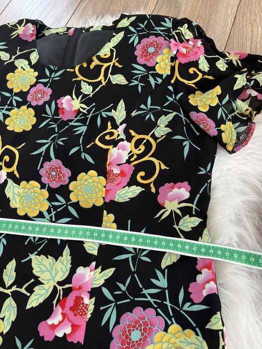 Piękna elegancka sukienka w kwiaty długa midi xxl 44