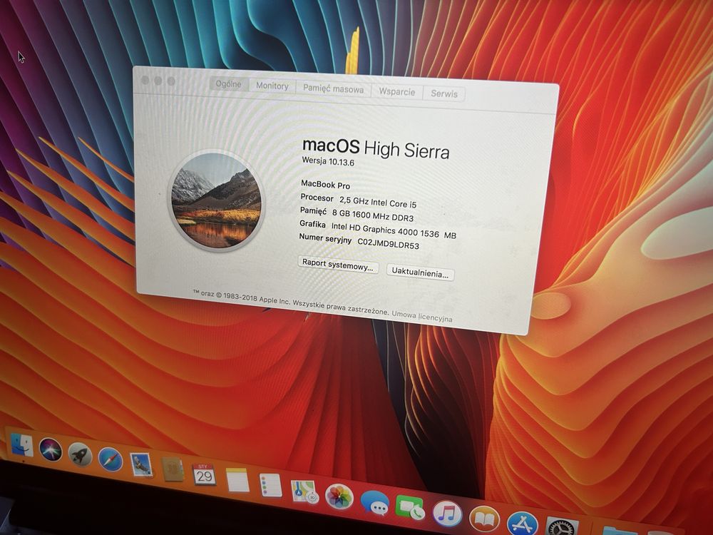 Apple MacBook Pro Retina A1502 i5 2.5Ghz 8GB 256SSD