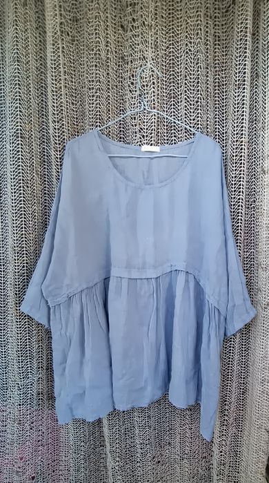 Льняная .итальянская бохо туника лен 100%