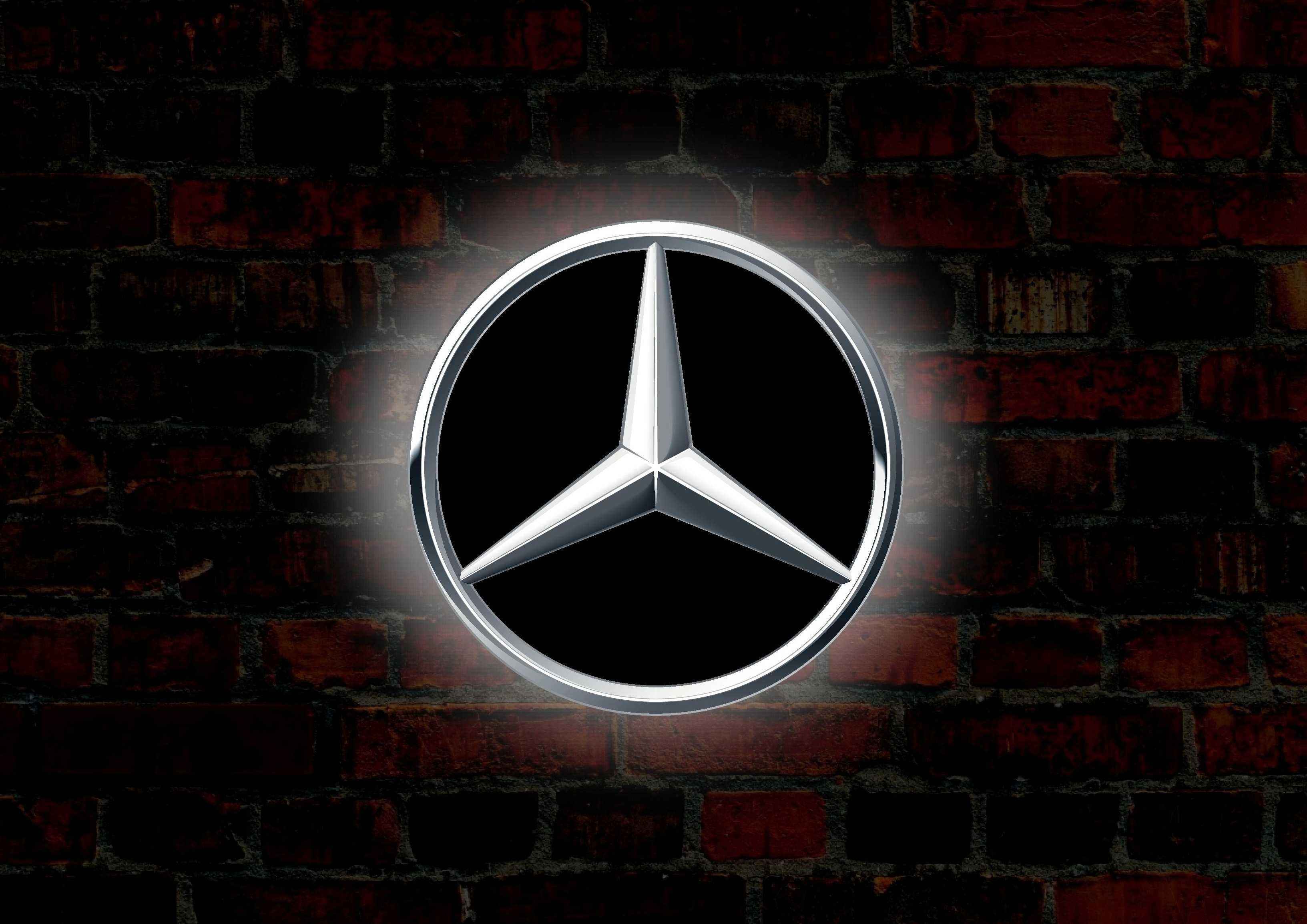 LED Neon MERCEDES, Podświetlane Logo, Reklama 3D, Baner, Prezent