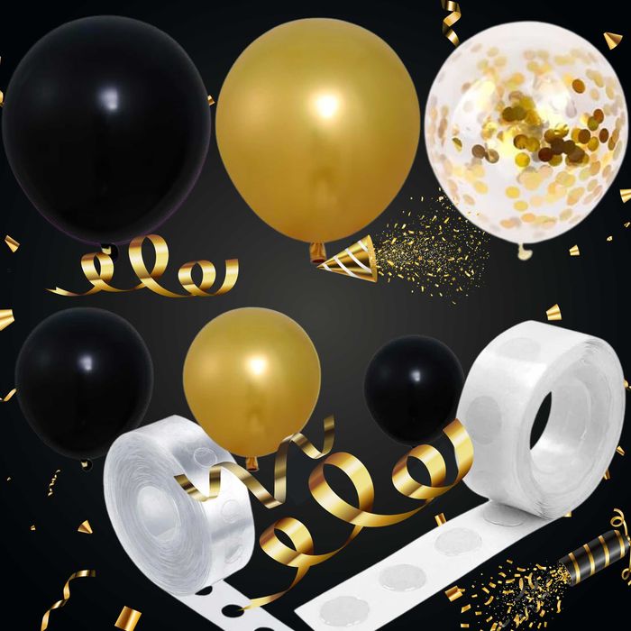 BALONY DEKORACJA 18 40 URODZINY Girlanda Balonów Ścianka Czarno Złota