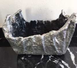 Vasos decorativos de cimento e tecido