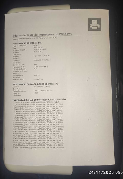 Impressora Brother HL-1212W com Wifi Como Nova