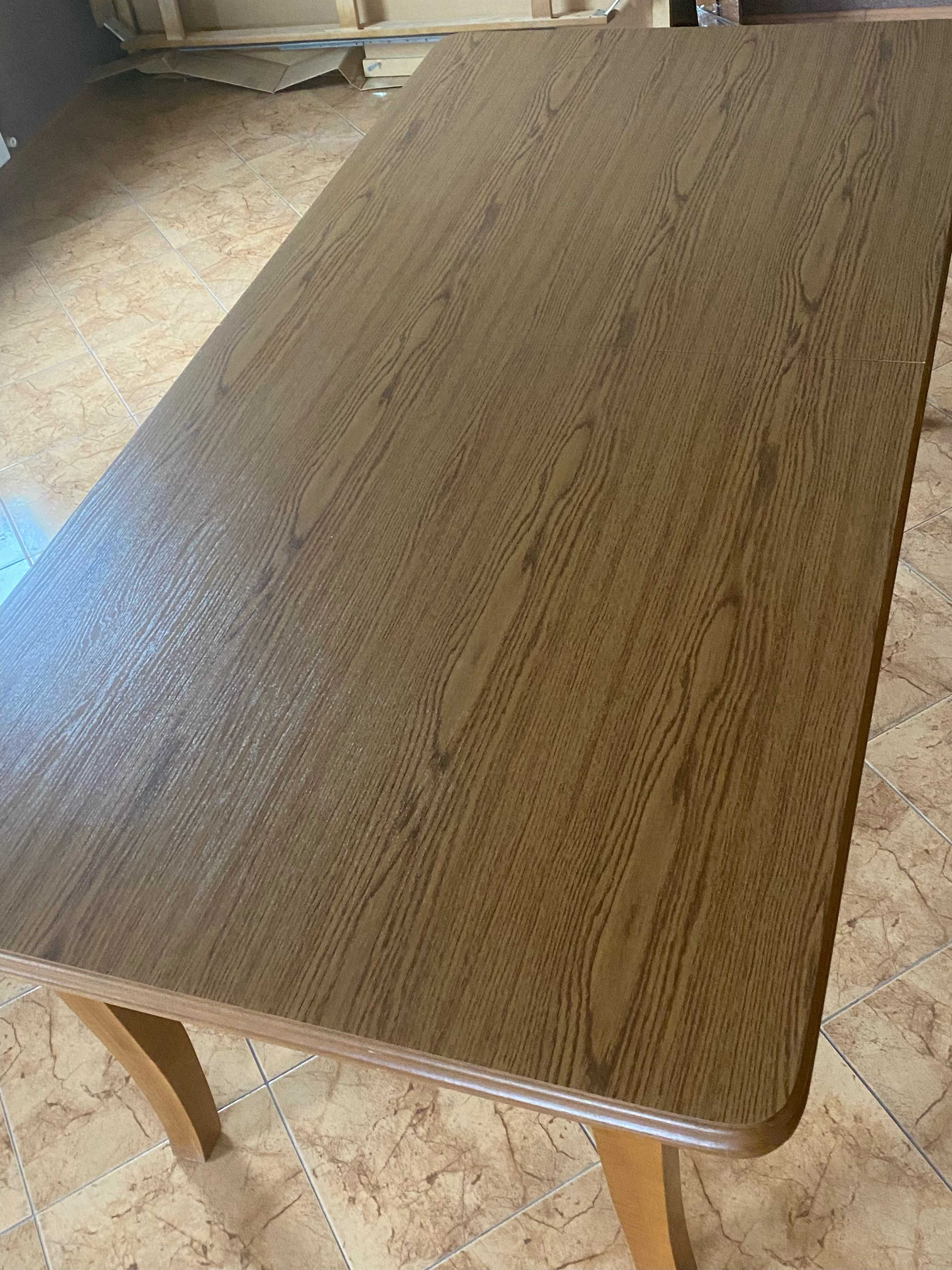 Stół z laminatu 100 x 200 plus dwie wkładki po 50 cm dąb rustykalny