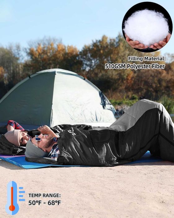 Śpiwór outdoorowy na kemping: Sportneer 3-4 pory roku 220x75cm