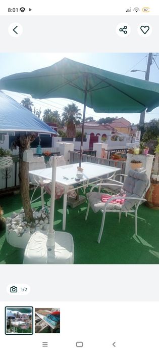 Mesa jardim vidro resistente