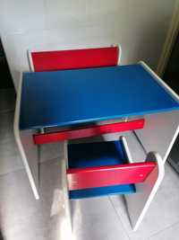 Zestaw dziecięcy drewniany stolik ławka i krzesełko