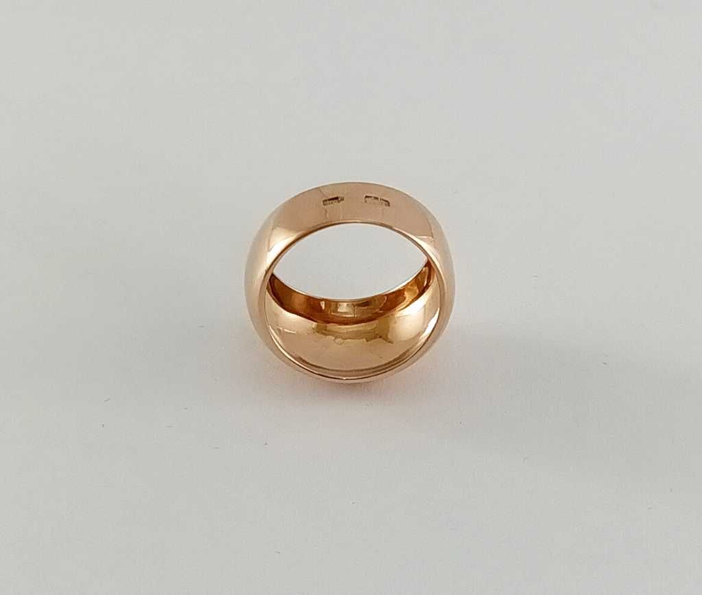 Złoty pierścionek - obrączka grawerowana w typie kaukaskim - próba 583